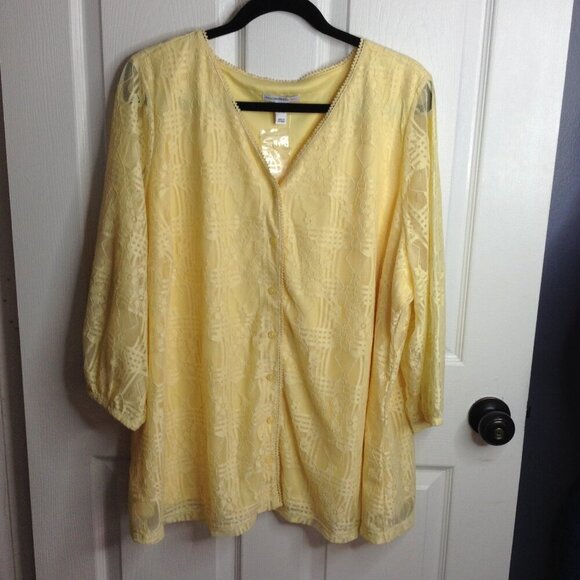 Isaac Mizrahi Tops - NWOT Isaac Mizrahi 3X Designer Lace & Poly Lined Peasant Blouse; Springtime Chic